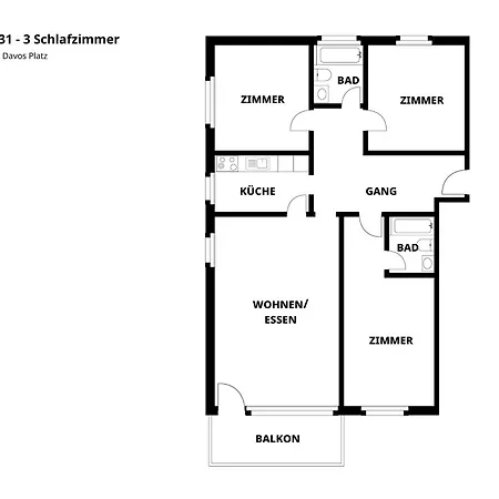 Grosszuegige 3 Schlafzimmer In Bergblick Zentral * ダヴォス・プラッツ